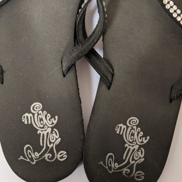 DISNEY MICKEY SANDALS SIZE 8.5 Black/Silver - Picture 4 of 4